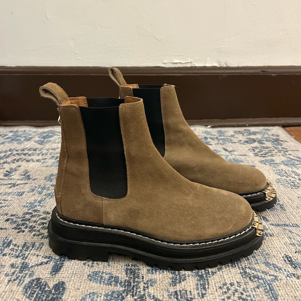 Sandro Embellished Suede Chelsea Boots